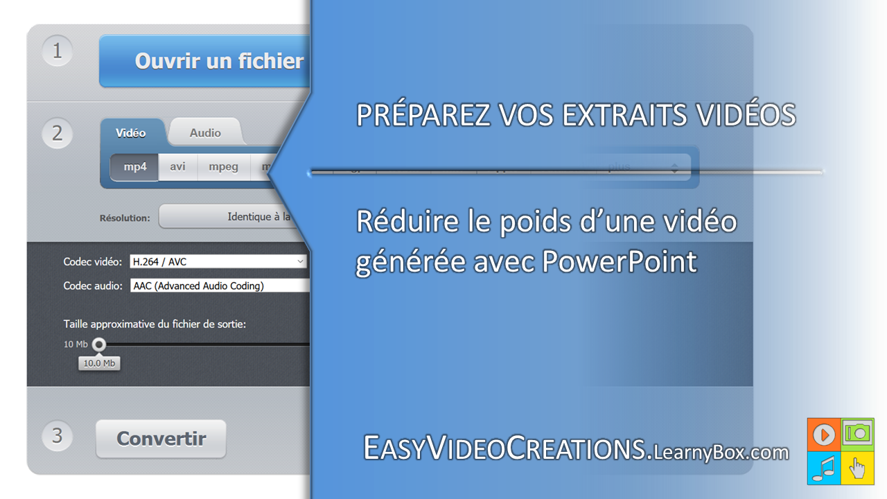 Réduire le poids d'une vidéo générée avec PowerPoint